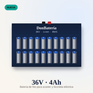 Batería de litio 36V 4Ah nueva para scooter y bicicleta eléctrica con BMS