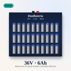 Batería de litio 36V 6Ah nueva para scooter y bicicleta eléctrica, configuración 10S3P con BMS